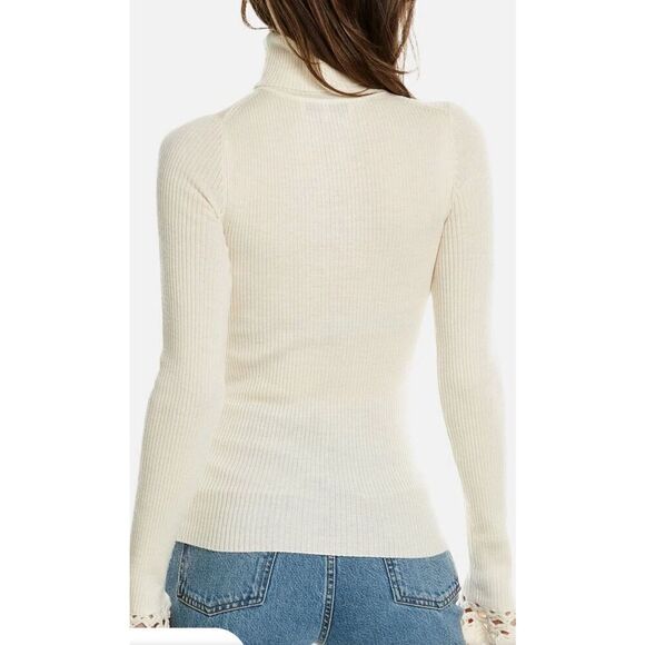 SEA NY Wynter Extrafine Merino Wool Top in White NWT Size Large - Picture 2 of 7